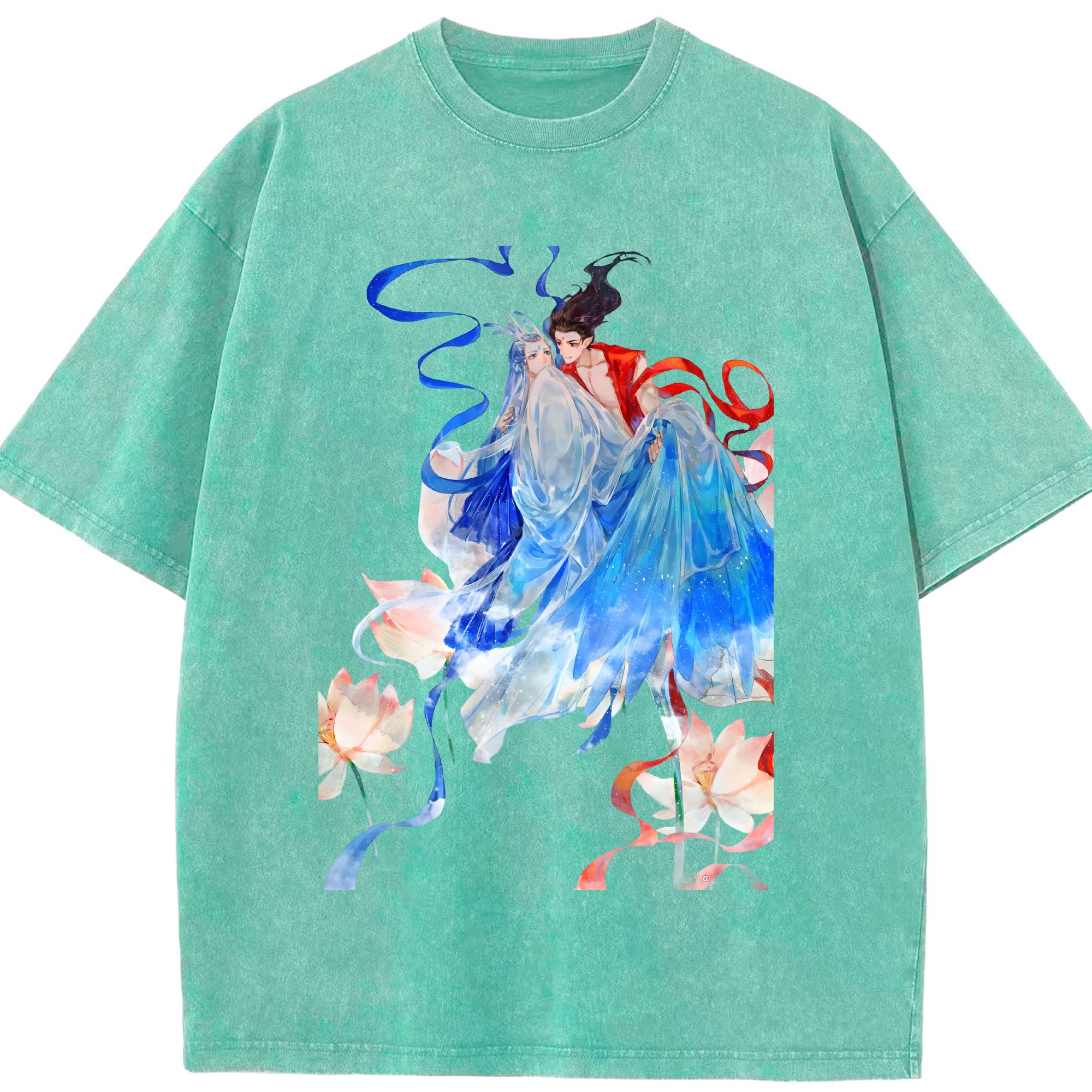 （画像用） Ne Zha 2 ナタ 魔童の大暴れ 綿100% ヴィンテージ風 半袖Tシャツ（フロントプリント）